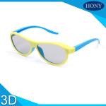 Adult Passive Cinema 3D Glasses Linear Polarized Lens With Blue / Yellow Color