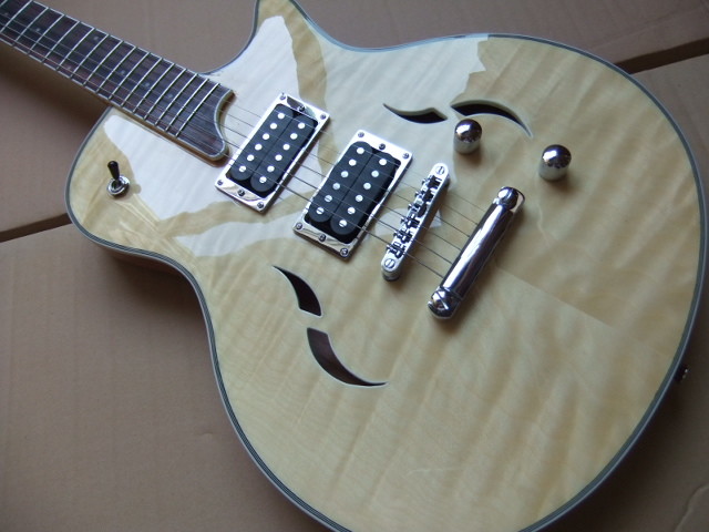 Wholesale T5 Custom Electric Guitar Semi Hollow In Natural Burst