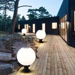 Wholesale Acrylic Round Ball Solar Lights 67LM Solar Gate Post Light White from china suppliers
