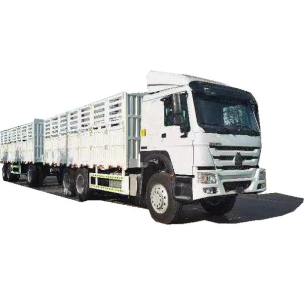 2 Vans Cargo Truck Euro Ii Howo Powerful Cargo Truck 420hp Double Fence Trailers