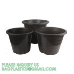 Multi Drainage Holes, Plastic Black Square Plant Flower Nursery Pot, Planter