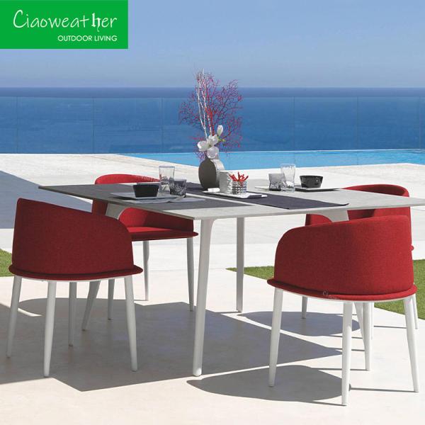 NO Folded Aluminum Chairs for Dining in Leisure Patio Garden Sets Hotel Outdoor