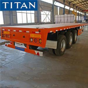 China Tri Axle 40ft Flat Deck Flatbed Semi Trailer for Sale in Guinea on sale