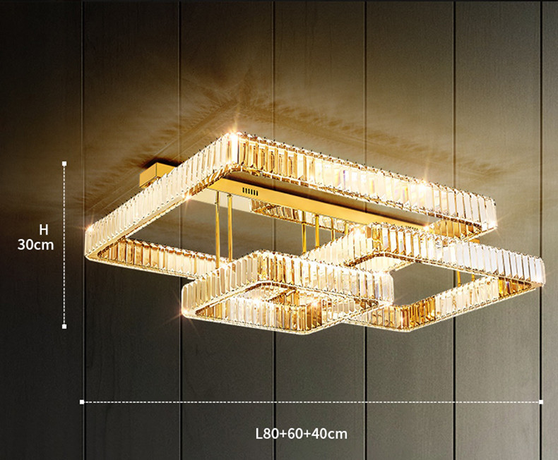 Luxury Living Room Smart Led Chandelier Modern Hall Glossy K9 Crystal Ceiling Chandelier(WH-CA-104)