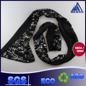 Black Seamless Skull Winter Knitted Scarf For Men Embroidery Logo Available