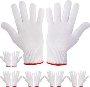 China White Reusable Work Hand Cotton Gloves Grip Washable Reusable 90 Cotton 10 Nylon on sale
