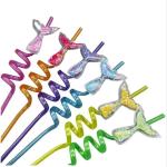 Die Cutting Printing Decoration Christmas Reusable Glitter Stars Mermaid Straws