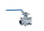 Steel SUS304 Sanitary Ball Valves Clamp Three Piece Ball Valve DIN Weld Thread