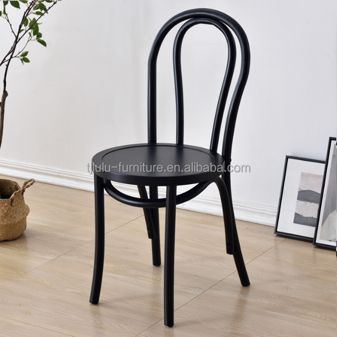 Solid Wood Sturdy Event Wedding Chairs Rattan Wooden Stackable Dining Chair