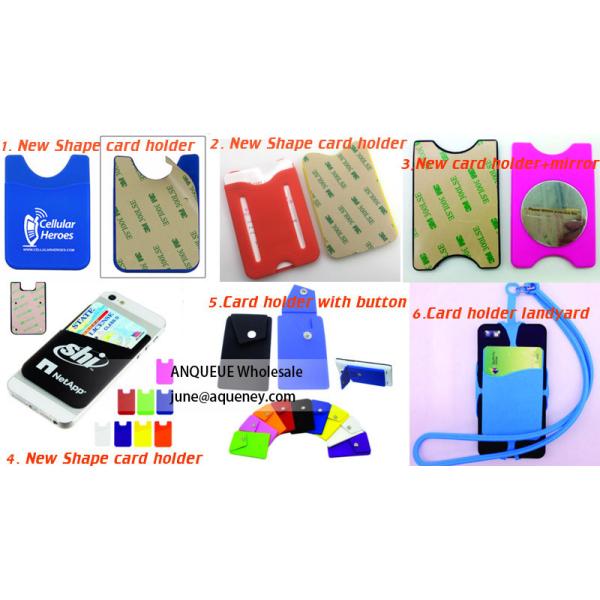 Custom made any color silicone smart wallet card holder with logo printing