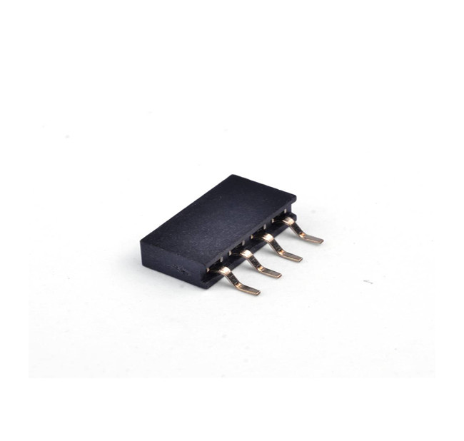 2.54mm Pitch SMT PA9T Gold Flash 4P Female Header Connector phosphor Bronze