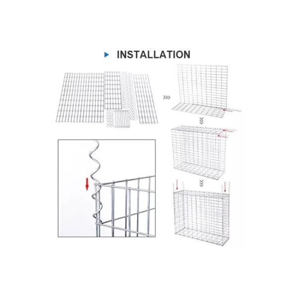 Decorative 100x80x30cm Welded Gabion Mesh Stone Filled For Building Garden Fence