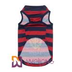 Polyester Customized Rubber Print Stripe Pet T Shirt Dog Birthday Shirt
