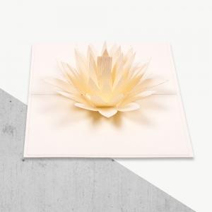 Wholesale Offset Printing 3D Pop Up Greeting Card White Water Lily Shape CE ROHS FCC Certificates from china suppliers