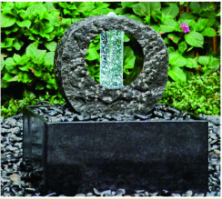 Decorative Feng Shui Cast Stone Garden Fountains With Crystal Glass Column