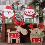 Customized DIY Christmas wooden countdown calendar Christmas ornaments Santa elk