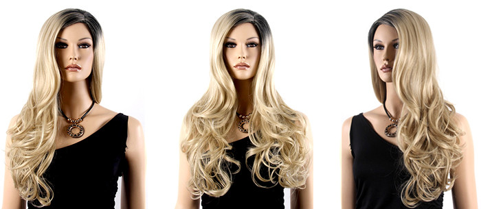 Machine Made Heat Resistant Full Lace Synthetic Wigs No Shedding