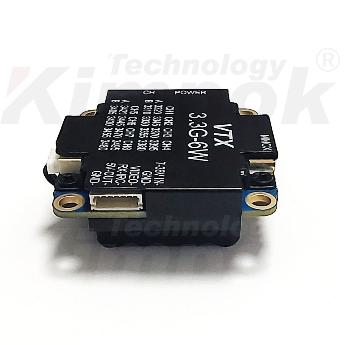 3.3G 6W Video Transmitter 3.3Ghz FPV VTX 8 Channels Long Range Video Audio Transmission