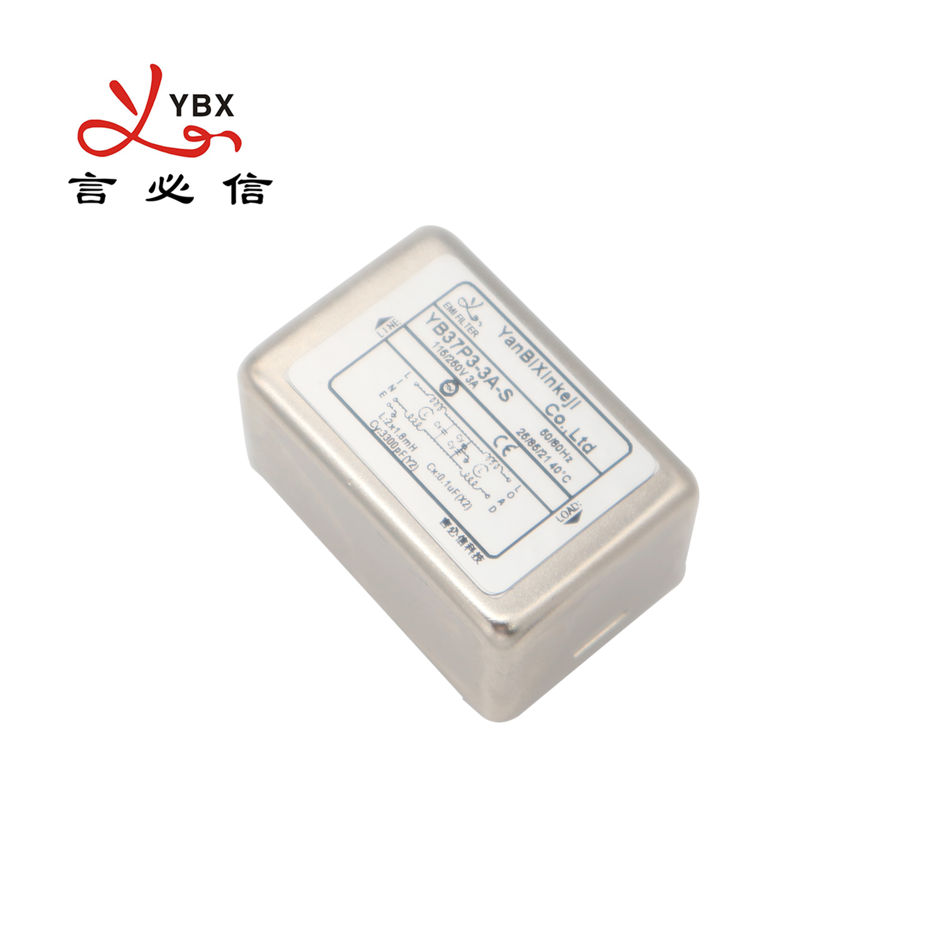 Yanbixin 115VAC PCB Electrical Power Filter YB37P3-3A-S