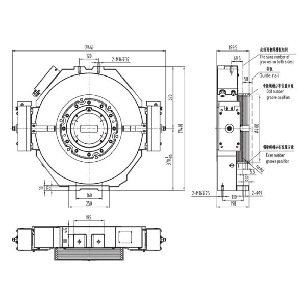 SN-WJC-T 630kg - 1050kg 2:1 Roping Single Wrap Traction Machine For Passenger Lift