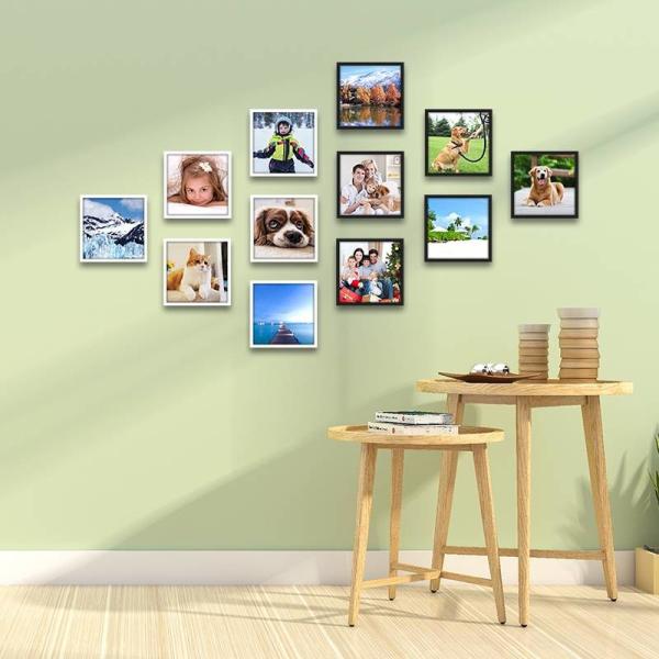 ODM 8x12'' 8x8'' Peel And Stick Photo Frames White Black For Wall