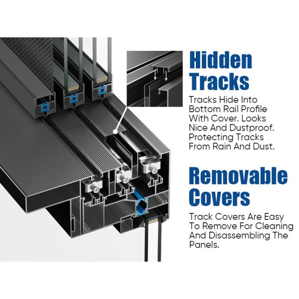 Aluminum Thermal Insulation Multi-functional Indoor Drying Rack Mosquito Screen Six-track Sliding Windows