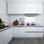 High-End Gloss Lasting Lacquer Stainless Steel Kitchen Furniture With Clean