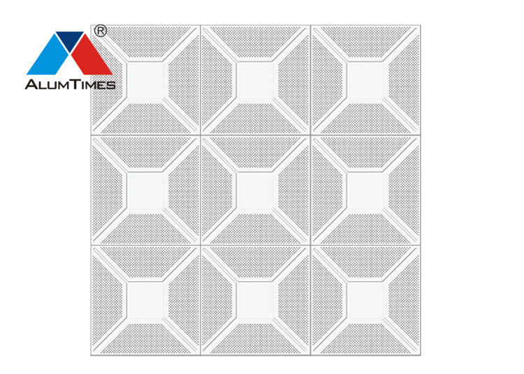 Weather Resistant Aluminium Perforated Ceiling Tiles With Straight Beveled Edge