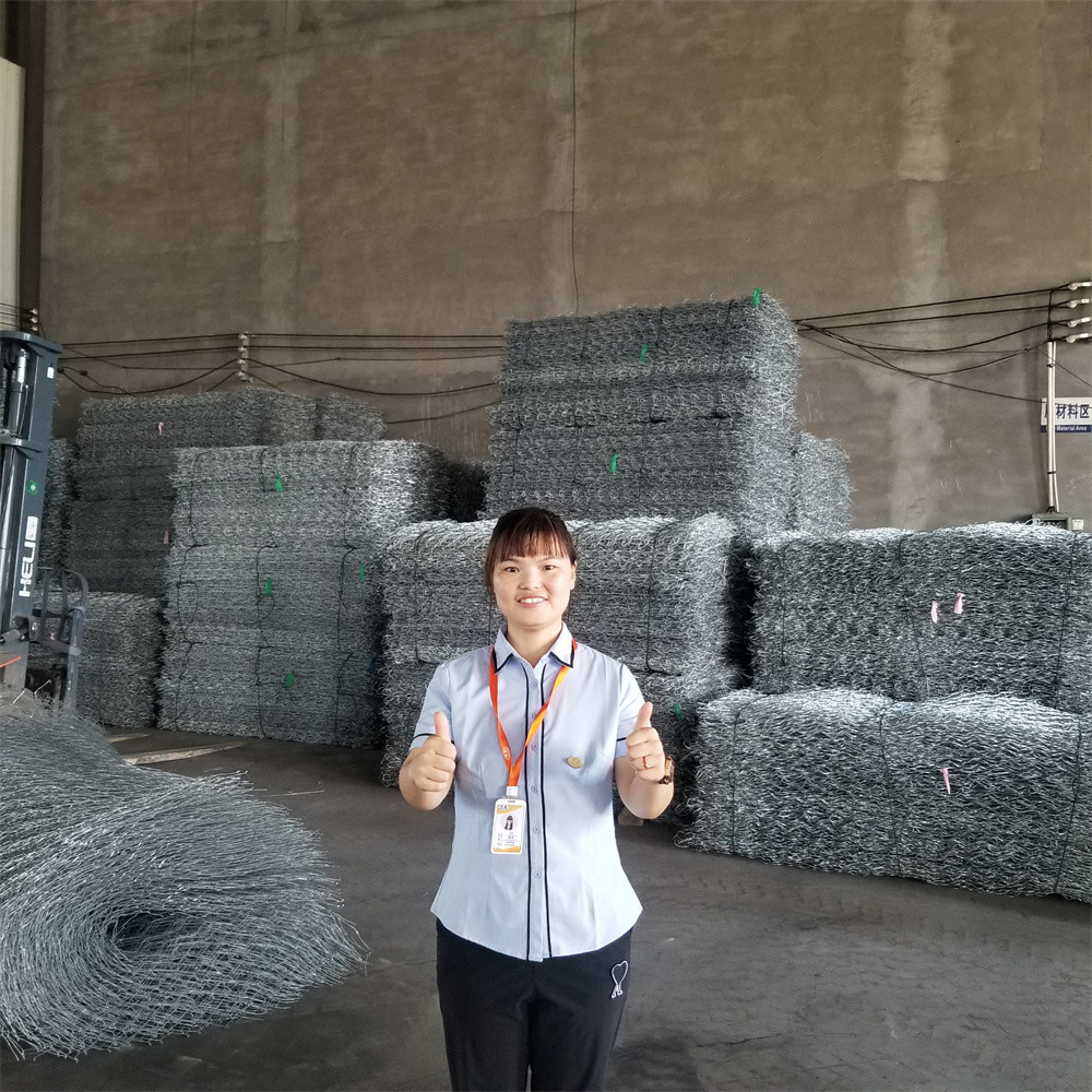 Galvanized Or Pvc Coated Gabion Cage Retaining Wall Horizontal Double Twisted Hexagonal Wire Mesh