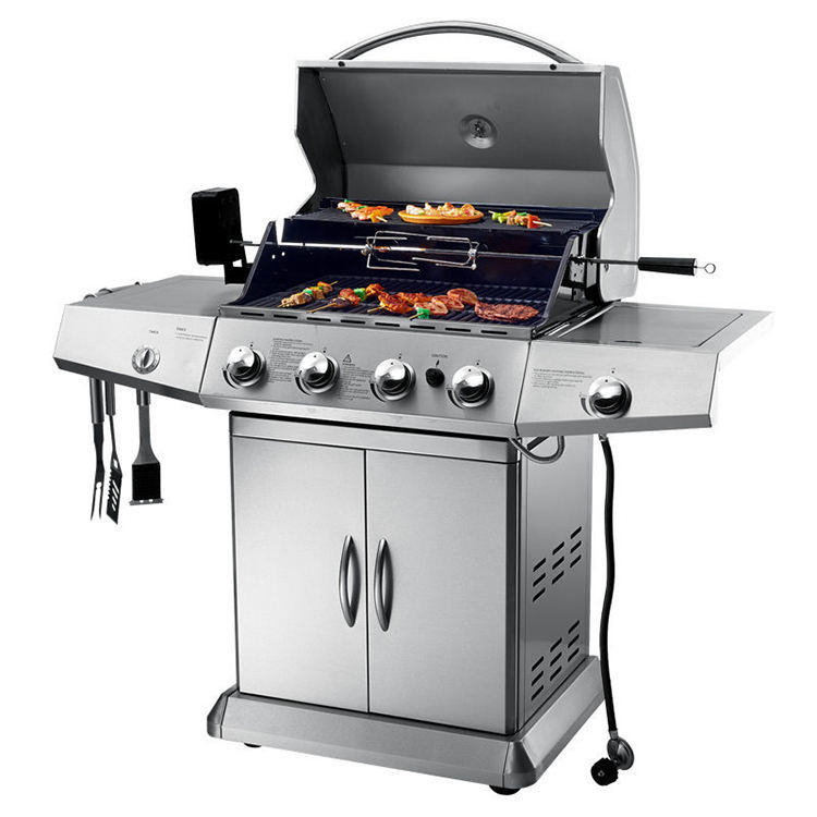 Smoke Free Portable Gas Barbecue Grill Even Heating Stainless steel