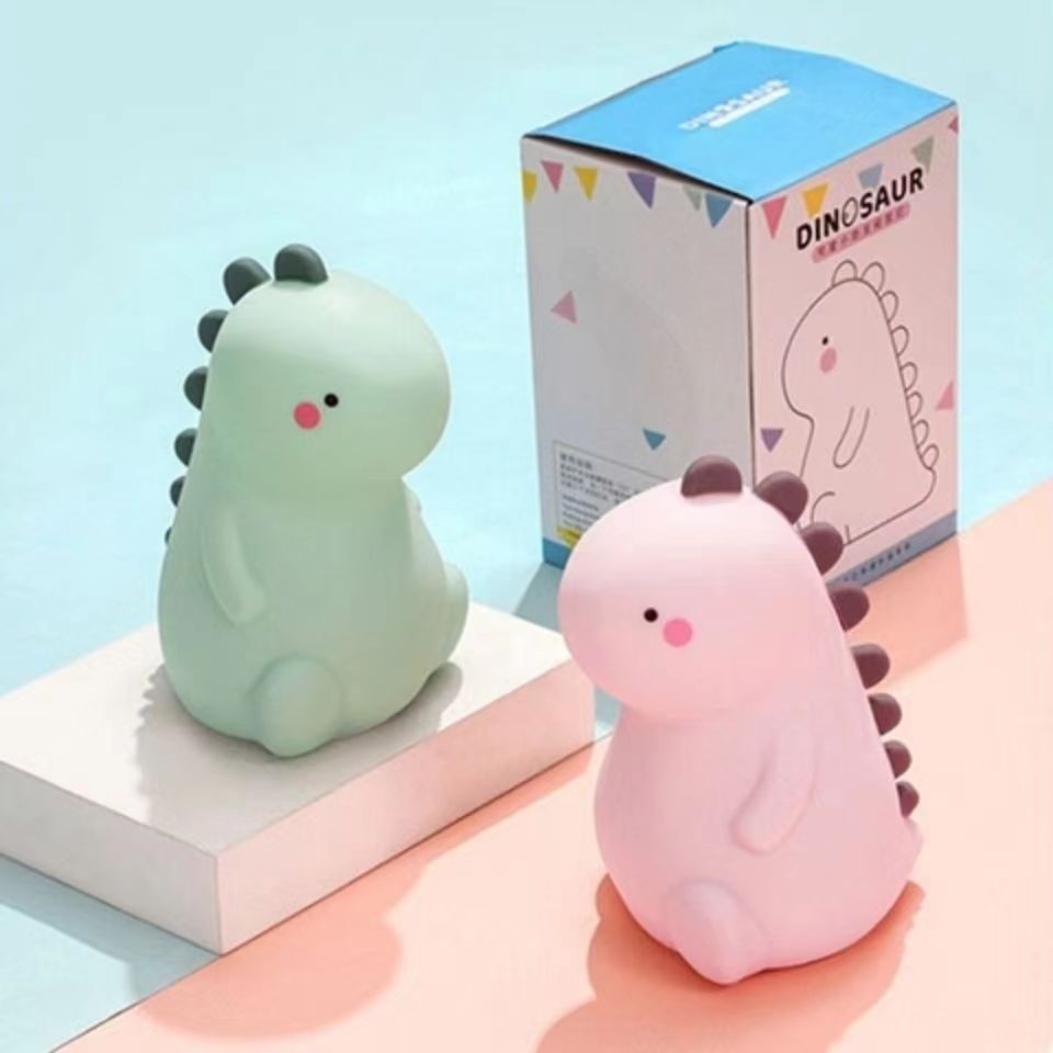 16 Color Changing Silicone Dinosaur Night Light Animal Silicone Night Lamp USB Rechargeable Touch Control Besides Lamp