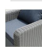3 Seater Rattan Outdoor Sofa Terrace Furniture Garden Rope Leisure Black Wicker