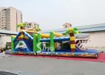 Outdoor Commercial Jungle Shark Inflatable Obstacle Course For Kids And Adults