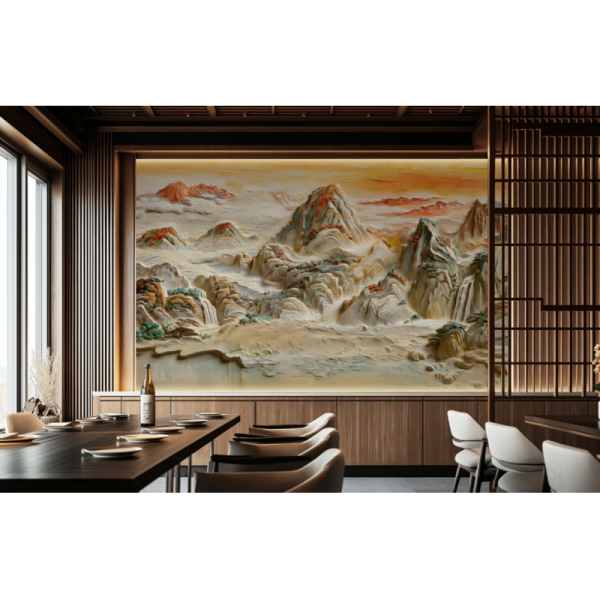 Decorative 3D Relief PVC Wall Panel Waterproof Custom Patterns Living Room