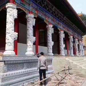 China Outdoor Decorative 600m Marble Stone Sculpture Pillars Roman Columns White on sale