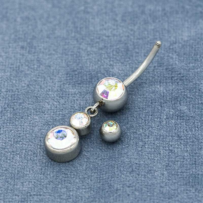 Crystal Stones Body Piercings Jewellery Surgical Steel Barbell Beads