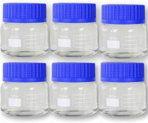 Wholesale Wide Mouth Graduated Round Reagent Media/Storage Lab Glass Bottle Set With GL80 Blue Polypropylene Screw Caps from china suppliers