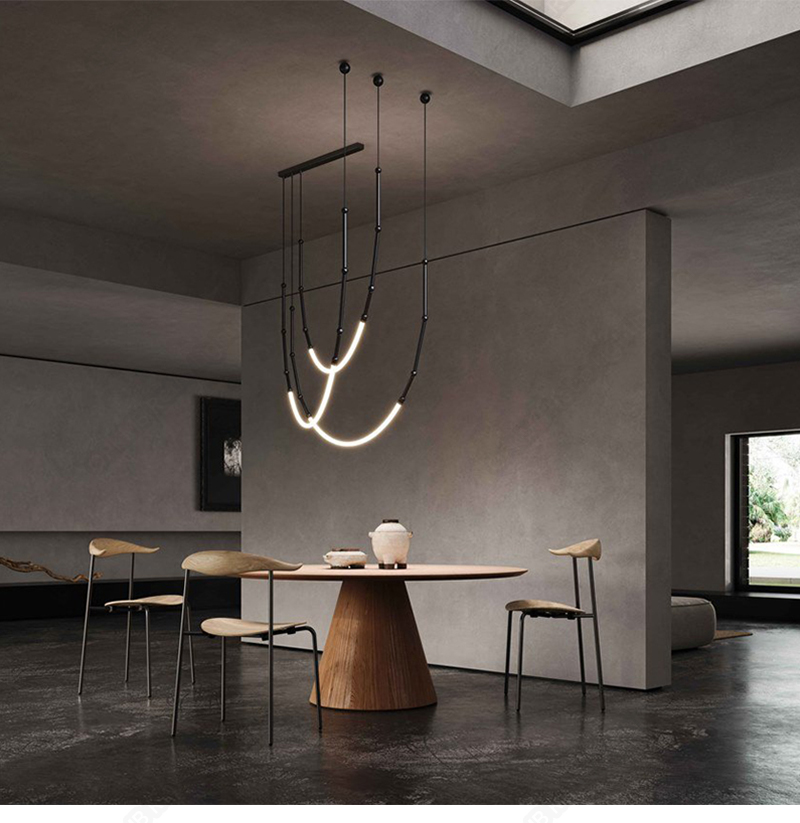 modern minimalistic line chandelier nordic designer creative lamps(wh-mi-450)