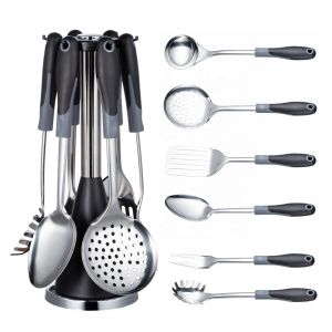Wholesale Customized Stainless Steel Kitchen Cooking Utensils Set with Turner and Ladle Spoon from china suppliers