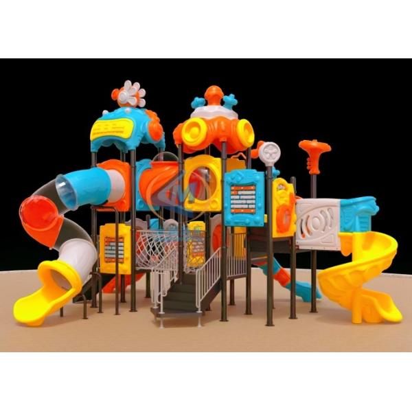 Custom Kiddie Pool Outdoor Playground Attractive Colors With Plastic Slide