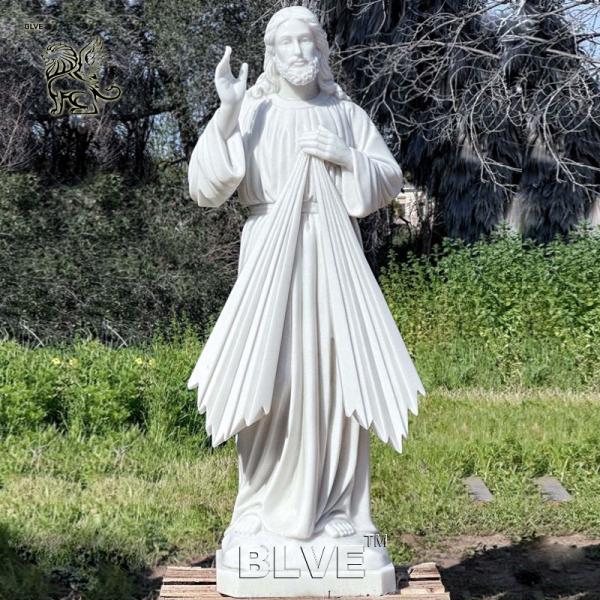 White Marble Divine Mercy Statue Of Jesus Sacred Heart Jesus Sculpture Life Size