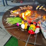 Outdoor Cooking Corten Steel Hemisphere Fire Pit D1000mm Abrasion Resistance