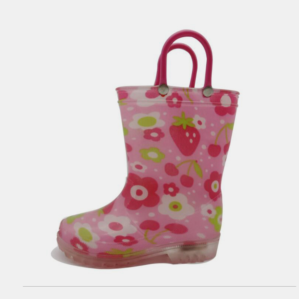 Wearproof 35EU Kids Light Up Rain Boots With Double Handles