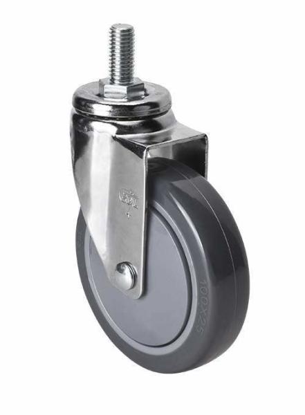 80kg Threaded Swivel PU Caster Wheel Material PU 4" 3734-77 for Heavy Duty