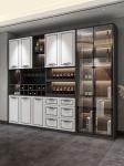 SS304 White Wine Rack Living Room Display Cabinet With Clear Glass Door
