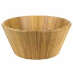 Free Heavy Metals Bamboo Wooden Bowls , Wood Salad Serving Set For School