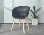 Nordic simple plastic leisure chair Hale dining chair creative wood foot coffee