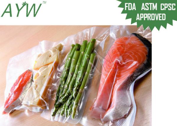 FDA Test Clear Vacuum Seal Food Storage Bags , Food Grade Vacuum Storage Bag For