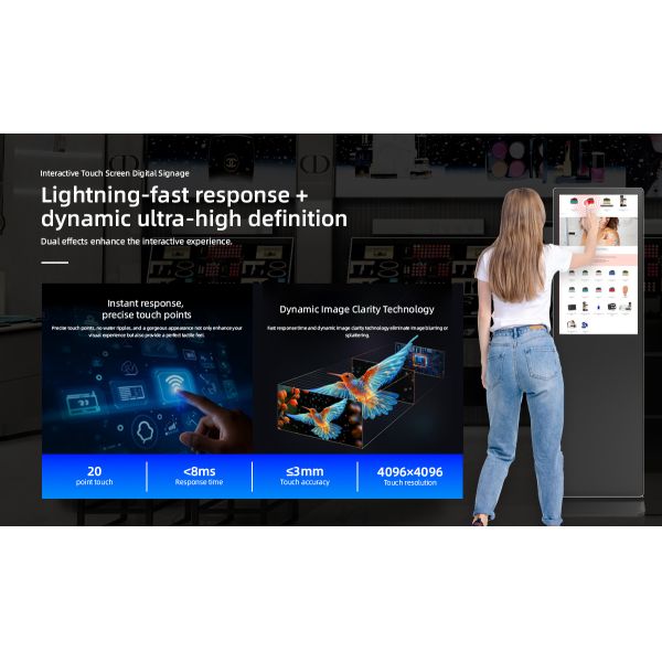 Indoor Smart Interactive Touch Screen Digital Signage Vertical LCD Floor Standing