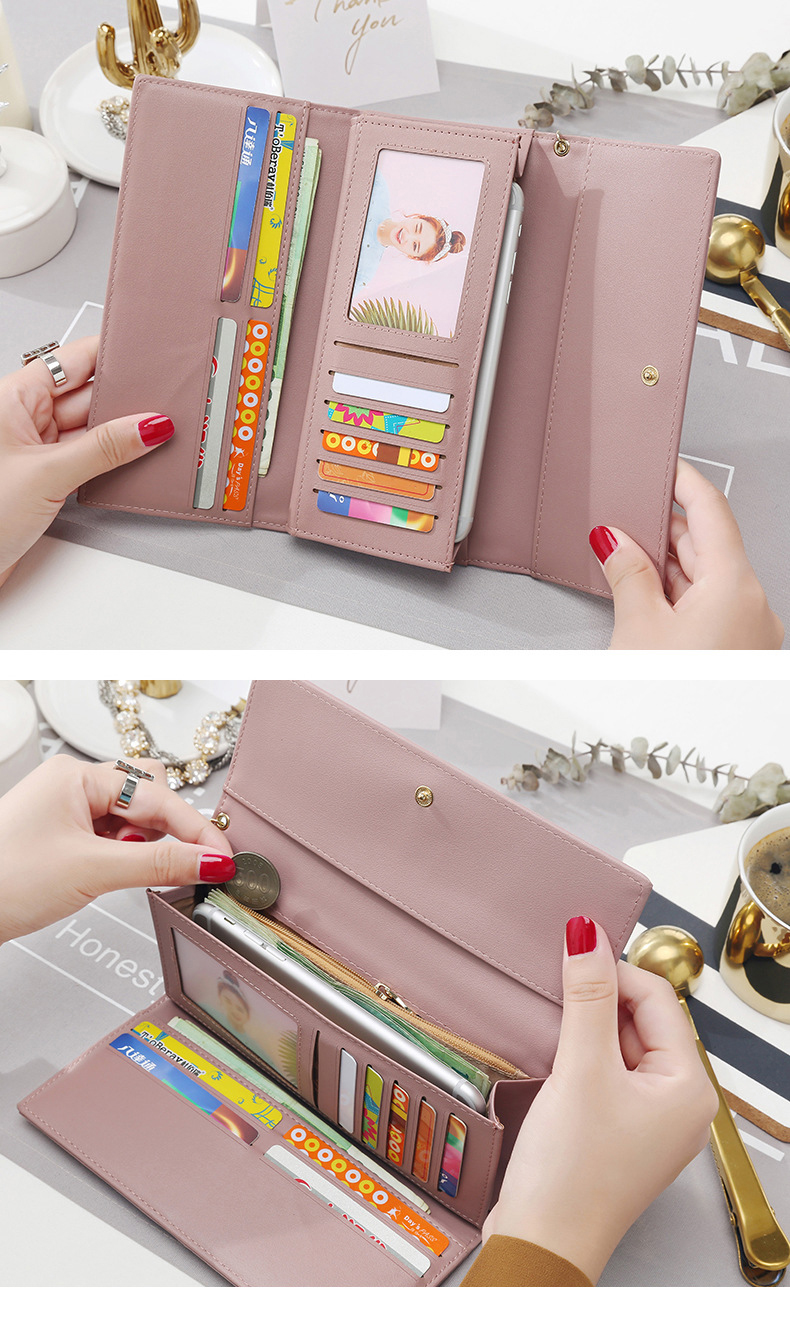 Custom Logo Avaliable Women's Large Capacity Clutch Wallet for Fashionable Phone Cases